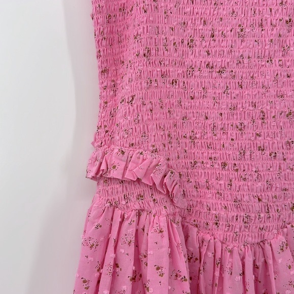 Tach Amelie Midi Cut Out Back Pink Floral Dress - Picture 7 of 13